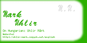 mark uhlir business card